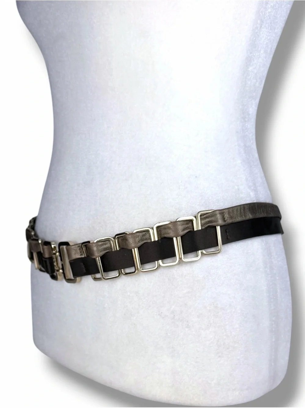 Rare ARCHIVE Chanel 2004 Runway Belt Karl Lagerfeld Era Leather & Gold 85 - Picture 7 of 16